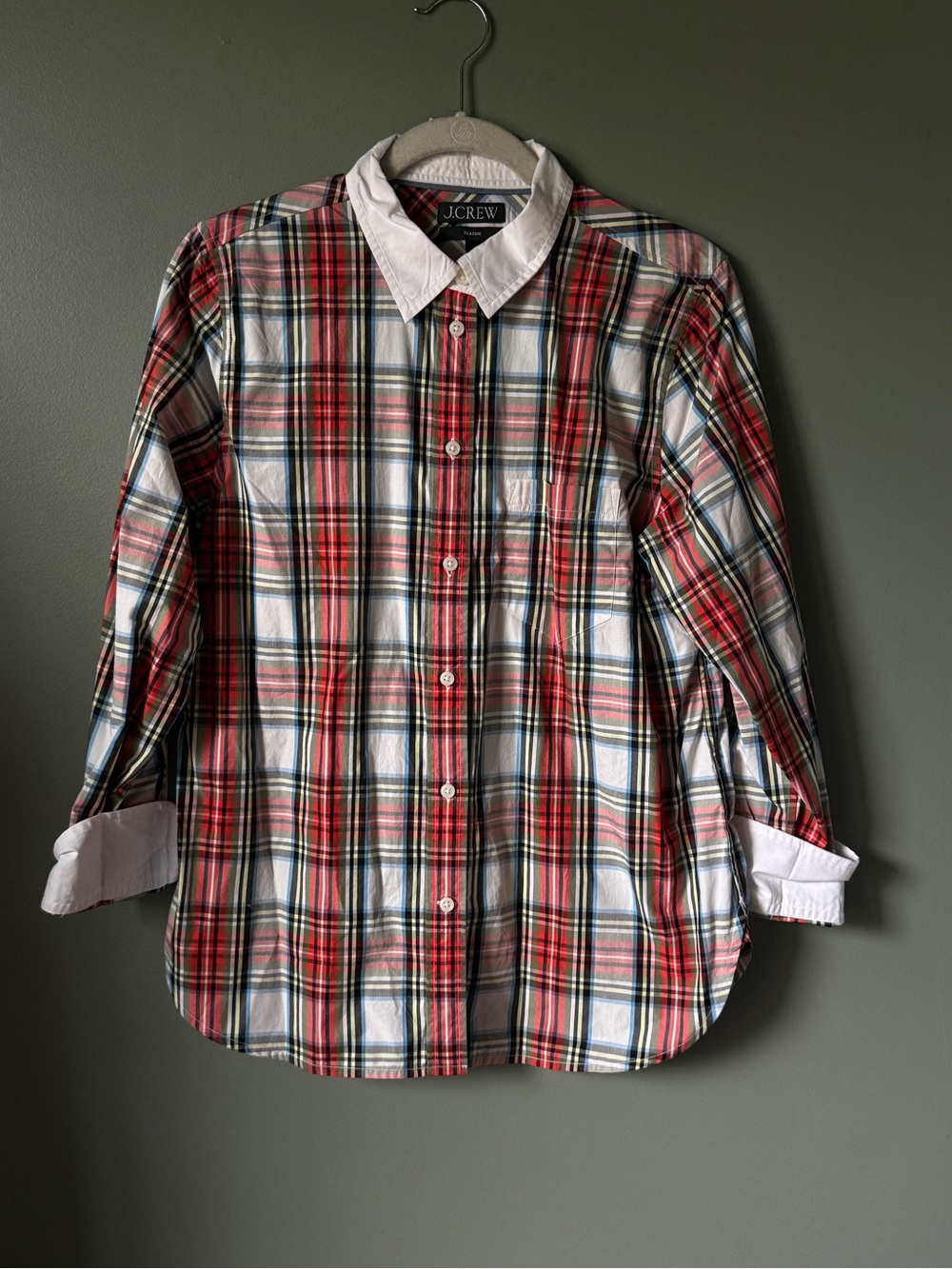 J.Crew Classic-fit Cotton Poplin Shirt in Snowy Stewart Tartan - Size 10